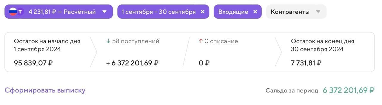 Выручка проекта — 6,3 млн ₽ за месяц